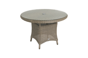 110cm Kensington Round Dining Table with Glass Top