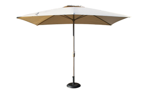 3.2m x 2.1m Deluxe Rectangular Aluminium Parasol - Almond