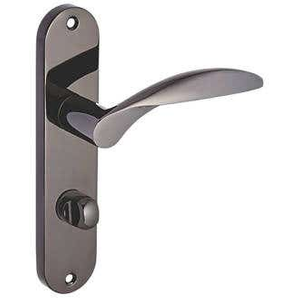 Bordeaux Lever Thumbturn Lock Bathroom Door Handle - Black Nickel - Pair - Designer Levers