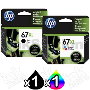 2 Pack HP 67XL Genuine High Yield Inkjet Cartridges 3YM57AA + 3YM58AA [1BK,1CL]