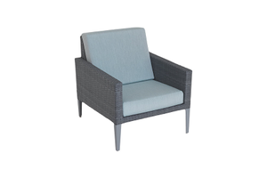 Hampstead Lounge Armchair - Grey weave with Aqua Grey Waterproof cushions