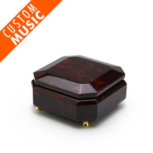 Artistic Octagonal Custom Music Jewelry Box with Floral Motifs - BIGGEST SALE