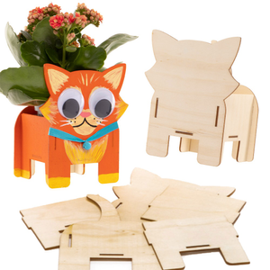Kits de pots de fleurs de chat en bois