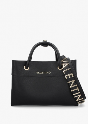 Alexia Black Logo Strap Tote Bag