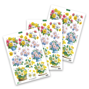 Die Cut Decoupage – Pots of Flowers (pack of 3)