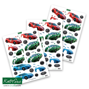 Die Cut Decoupage – Fast Cars (pack of 3)