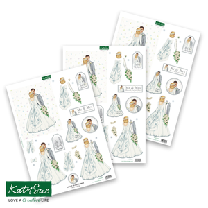 Die Cut Decoupage – White Wedding (pack of 3)