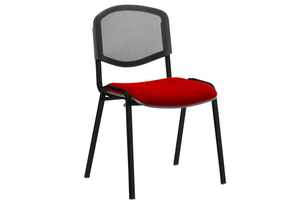 ISO Black Frame Mesh Back Stacking Conference Chair (Ginseng Chilli)