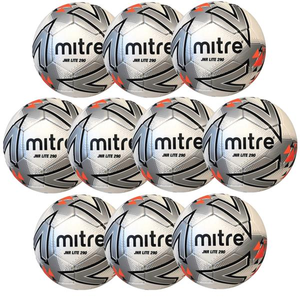 Mitre Junior Lite 290G Football | (Age U6-U8) | Pack of 10 - White/Orange