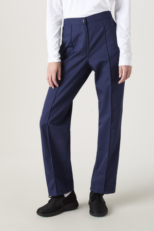 SJ Women's Flat Front Trousers, Reg. Length, Navy