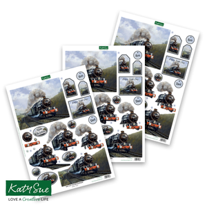 Die Cut Decoupage – Steam Train (pack of 3)