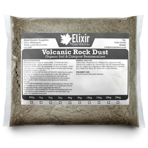 Volcanic Rock Dust Fertiliser (Organic Soil Re-Mineraliser & Compost Activator) - 20kg, Polythene Bag