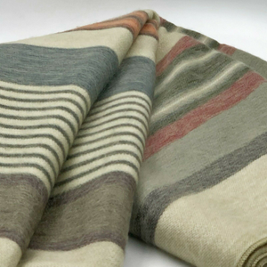 Suropata - Baby Alpaca Wool Throw Blanket / Sofa Cover - Queen 96 x 67 - multi colored stripes pattern
