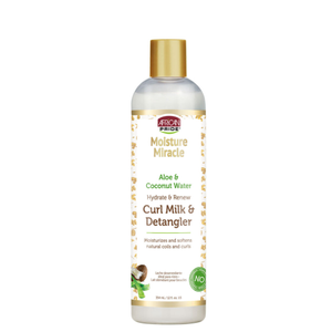African Pride Moisture Miracle Aloe & Coconut Water Curl Milk & Detangler 12oz
