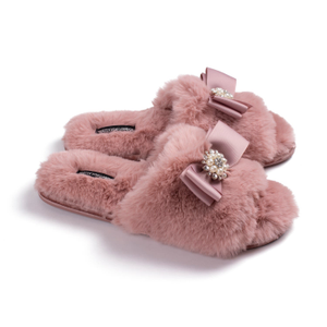 Anya Slider Slipper With Diamante In Pink (L)