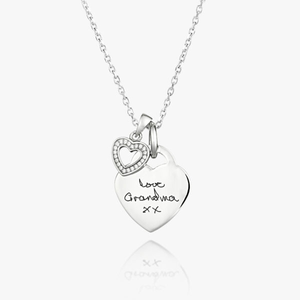 Duo Heart Handwriting Necklace