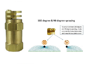 Boomless Flat Spray Nozzle 1/2" #20 Orifices (90° & 180° Caps Included)