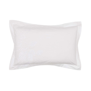 Cantaloupe Embroidered Oxford Pillowcase, Ivory
