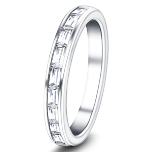 Diamond Baguette Half Eternity Ring 0.40ct G/SI 18k White Gold 2.3mm