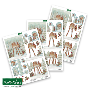 Die Cut Decoupage – Deer With Robin (pack of 3)