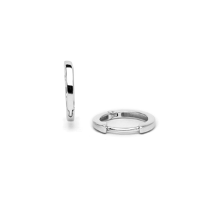 Men's White Gold Hoop Huggie Single Earring