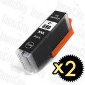 Compatible Canon PGI-680XXLBK Black Extra High Yield 2 Pack Inkjet Cartridge