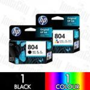 HP 804 (T6N10AA + T6N09AA) Black + Colour 2 Pack Genuine Inkjet Cartridge Combo