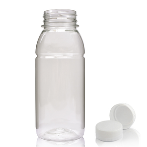 250ml Plastic Juice Bottle & 38mm T/E Juice Screw Cap - White