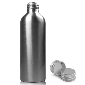200ml Aluminium Bottle & 24mm Aluminium Cap - Silver