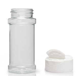 100ml PET Plastic Spice Jar & 38mm Flapper Cap - Black