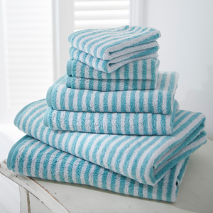 Striped Hand Towel Sea Green