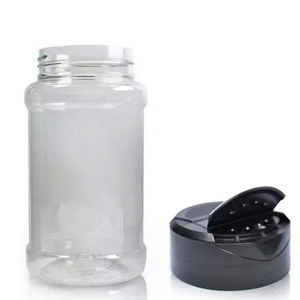 330ml PET Plastic Spice Jar & 63mm IHS Flapper Cap - Black