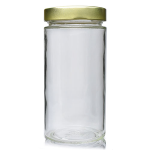 500ml Elena Glass Jar & 70mm Deep Twist-Off Lid - Gold