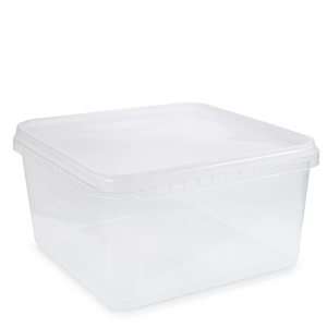 2.4ltr Clear Square Salad Tub With T/E Lid (IP)