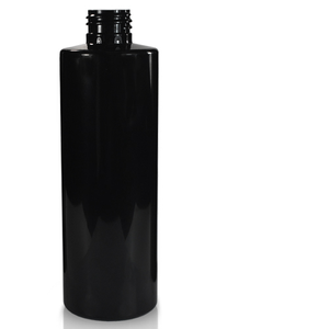 250ml Glossy Black Plastic Bottle (24mm neck) (No Cap)
