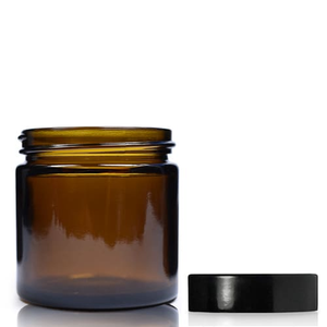 60ml Amber Glass Ointment Jar & Black Urea Cap