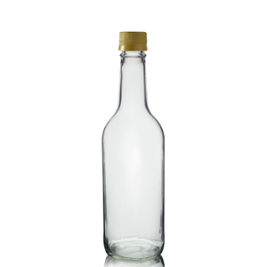500ml Clear Glass Mountain Bottle & MCA Screw Cap - Gold