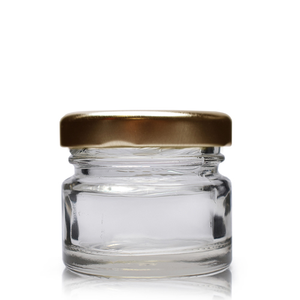 30ml (1oz) Mini Glass Jam Jar With Lid - Gold