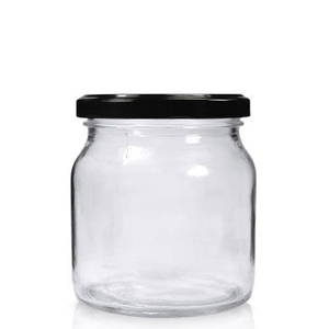 530ml Clear Glass Jar With Lid - Black
