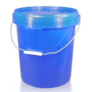 20.5 Litre Blue Plastic Bucket With Metal Handle And T/E Lid (D)