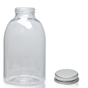 400ml Solid Clear PET Round Bottle & 38mm Aluminium Cap