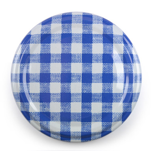 63mm Patterned Twist-Off Lids - Blue Gingham