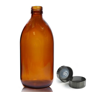 500ml Amber Glass Sirop Bottle & Urea Polycone Cap