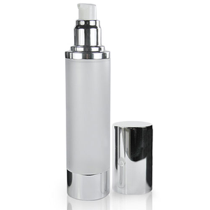 100ml Frosted Airless Pump Bottle With Silver Over-Cap