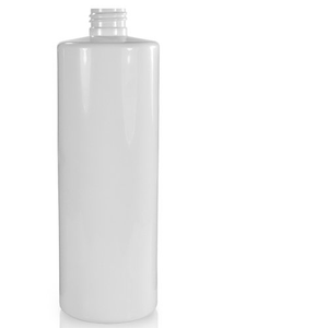 500ml White Glossy PET/PCR Plastic Bottle (24mm Neck) (No Cap)