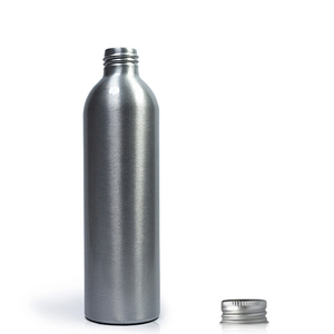250ml Aluminium Bottle & 24mm Aluminium Cap - Silver