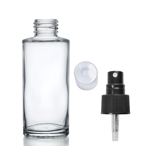 100ml Clear Glass Simplicity Bottle & Atomiser Spray - Black