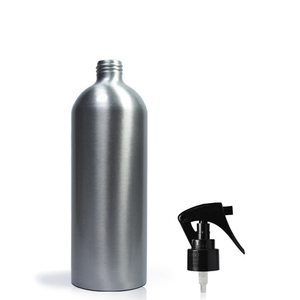 500ml Aluminium Bottle & Mini Trigger Spray - Black