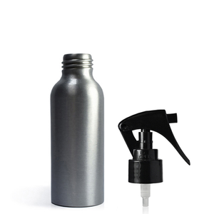 100ml Aluminium Bottle & Mini Trigger Spray - Black