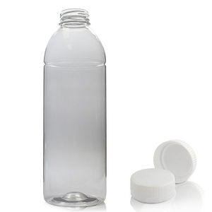 750ml Plastic Juice Bottle & 38mm T/E Juice Screw Cap - White